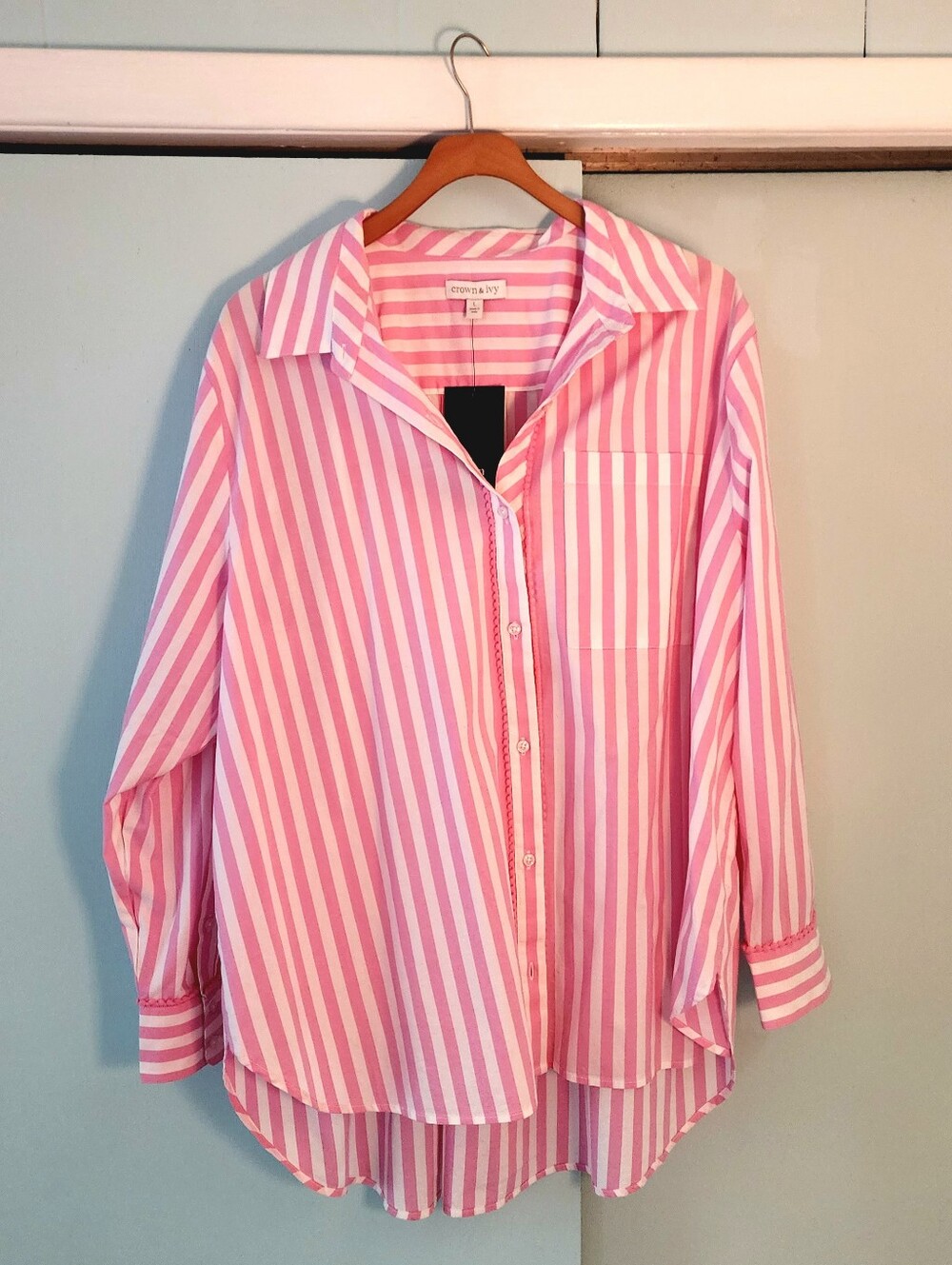 NWT Crown & Ivy Boyfriend Collared Shirt